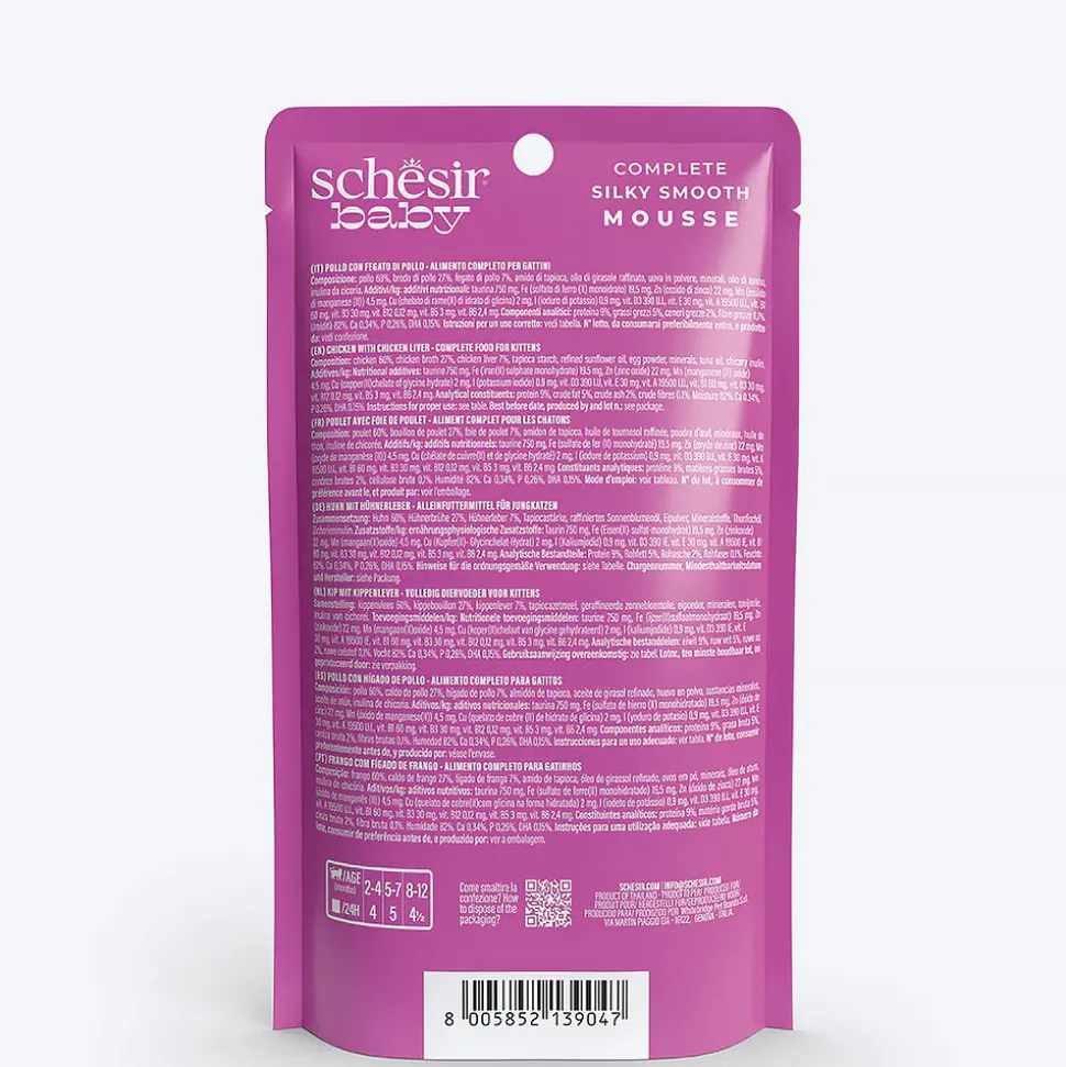 Schesir Baby Mousse Chicken With Chicken Liver Wet Food For Kitten - 70 gm