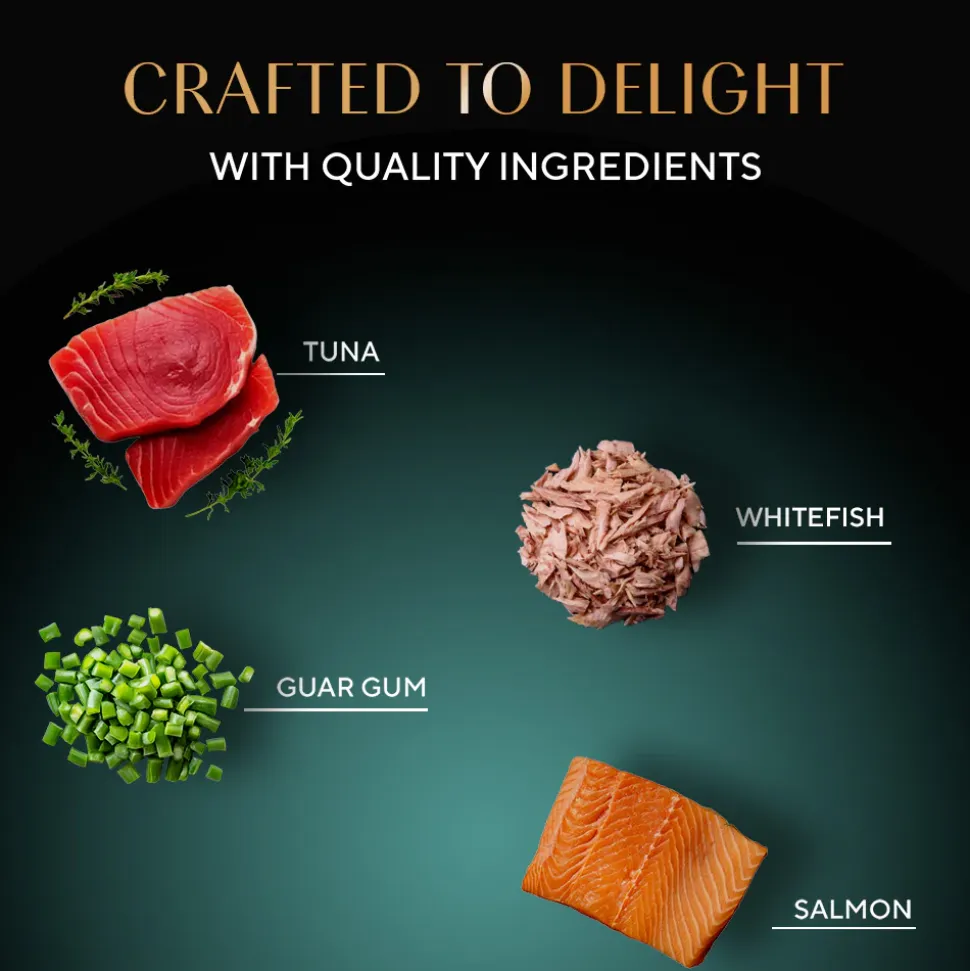 Sheba Deluxe Premium (1+ Years) Tuna Flakes & Salmon In Gravy Adult Cat Wet Food - 85 gm - Pack