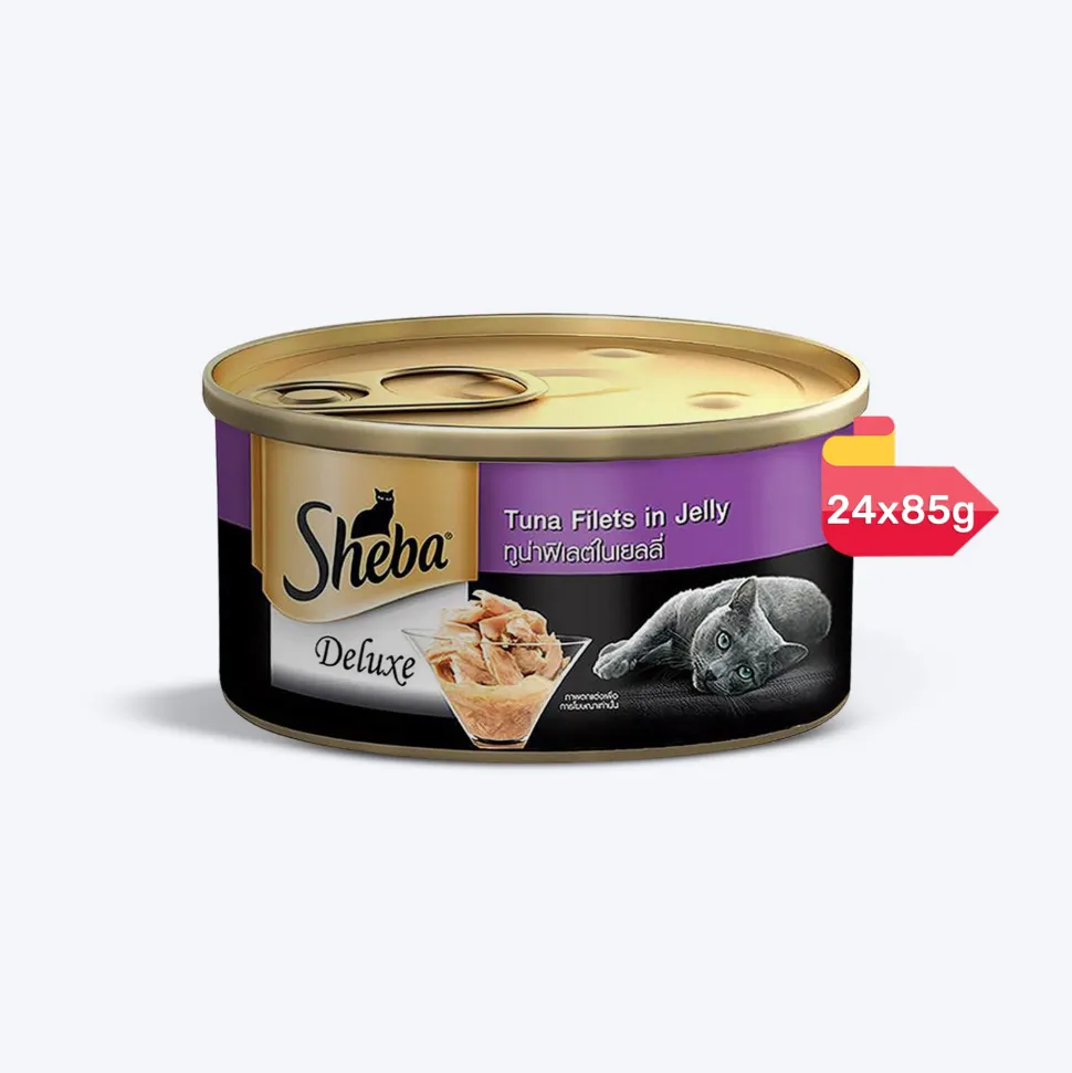 Sheba Deluxe Premium (1+ Years) Tuna Fillets in Jelly Adult Wet Cat Food - 85 g - Pack