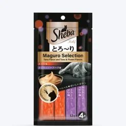 Sheba Melty Premium Maguro Selection Tuna and Tuna & Prawn Flavors Lickable Creamy Cat Treat - 48 gm Packs