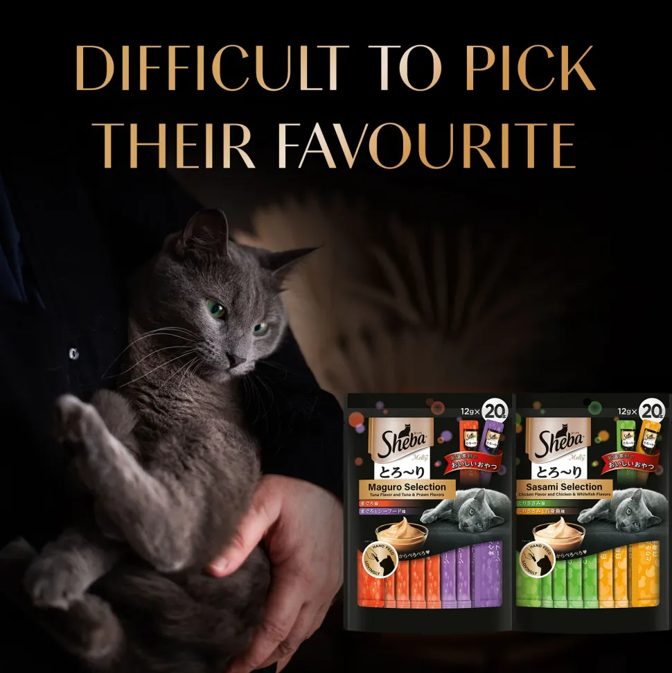 Sheba Melty Sasami Selection Chicken & Chicken & Whitefish Flavors Cat Treats - 240 gm (20 x 12gm)