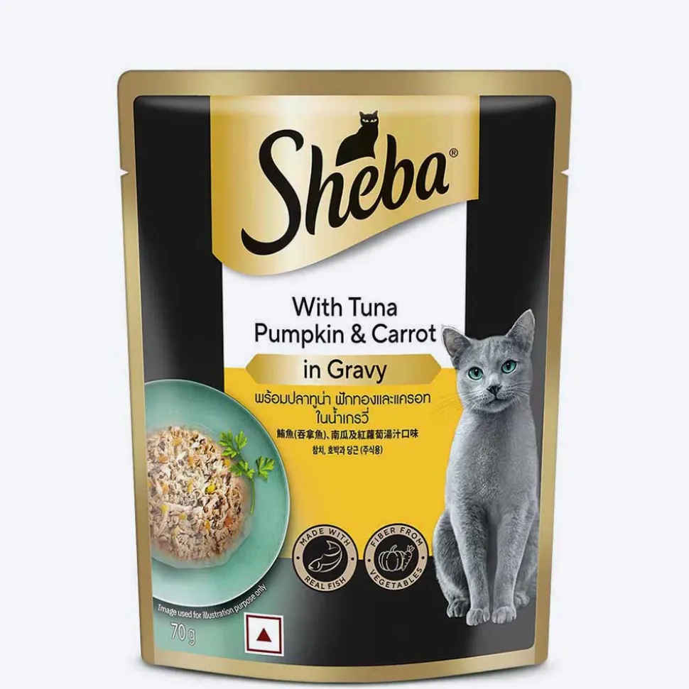 Sheba Rich Premium (1+ Years) Tuna Pumpkin & Carrot In Gravy Adult Wet Cat Food - 70 gm Packs