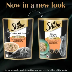 Sheba Rich Premium Chicken With Tuna In Gravy Adult Wet Cat Food - 70 gm Packs