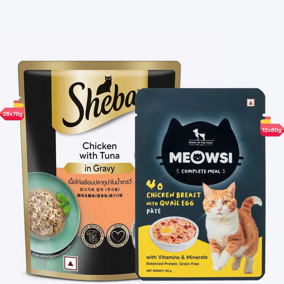 Sheba Rich Premium Chicken With Tuna In Gravy Adult Wet Cat Food - 70 gm Packs
