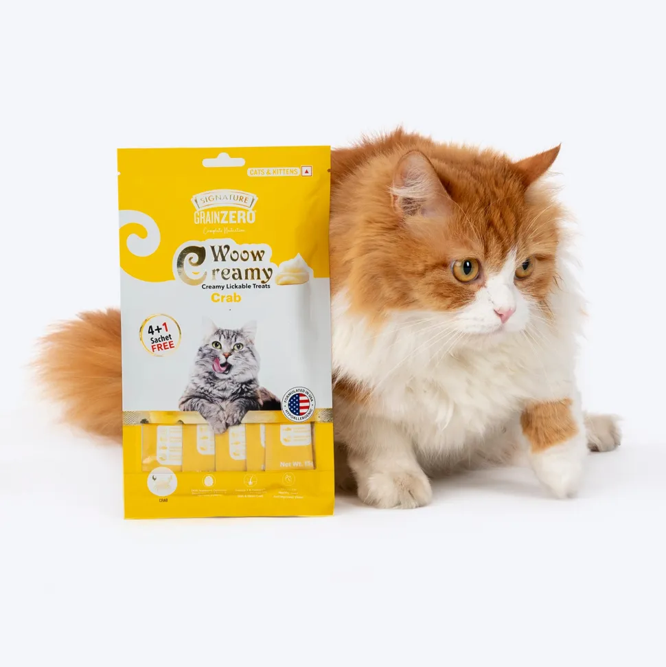 Signature Grain Zero Woow Creamy Crab Lickable Treats For Cat & Kitten - 75 g