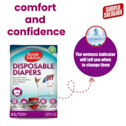 Simple Solution Disposable Dog Diapers - Pack of 12 (In multiple sizes)