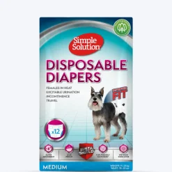Simple Solution Disposable Dog Diapers - Pack of 12 (In multiple sizes)
