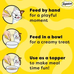 Temptations Creamy Purrrr-ee Salmon & Cheese Flavors Cat Treats - 240 gm (20 x 12gm)