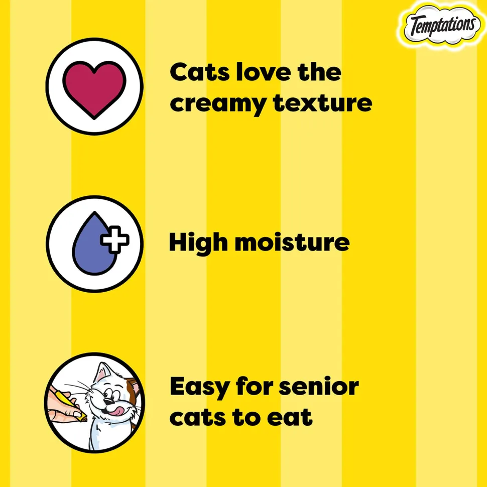 Temptations Creamy Purrrr-ee Chicken & Tuna Flavors Cat Treats - 240 gm (20 x 12gm)