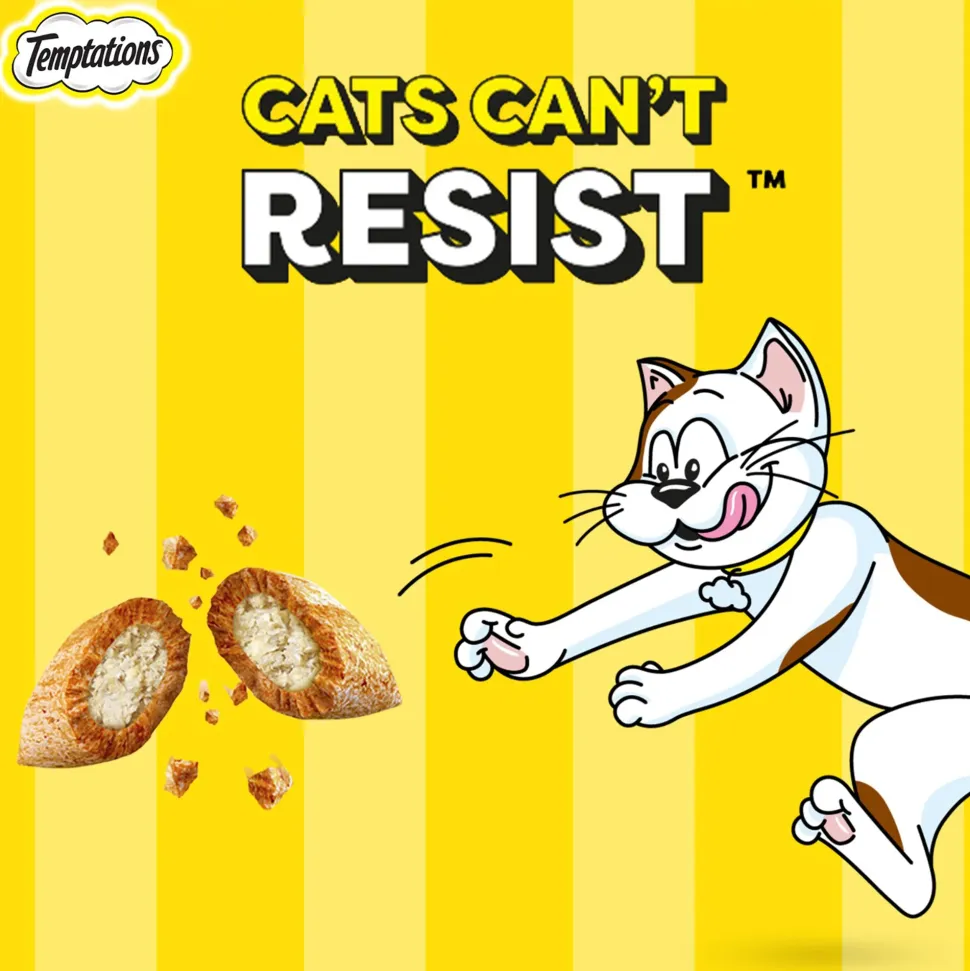 Temptations Crunchy Cat Treats, Savoury Salmon Flavour - 85g