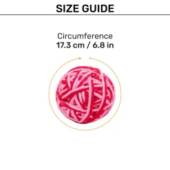 TLC Knotty Rattle Ball Interactive Toy For Cat - Red & Pink