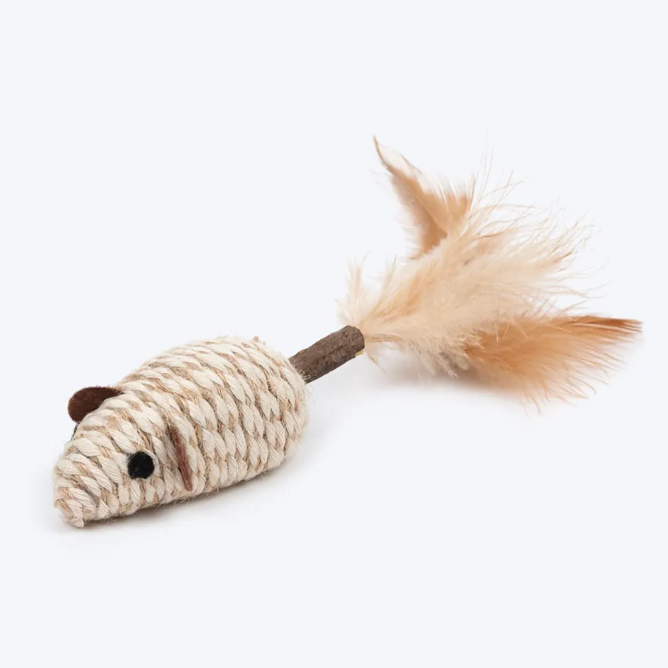 TLC Wiggle Mouse Matatabi Toy For Cat - Beige