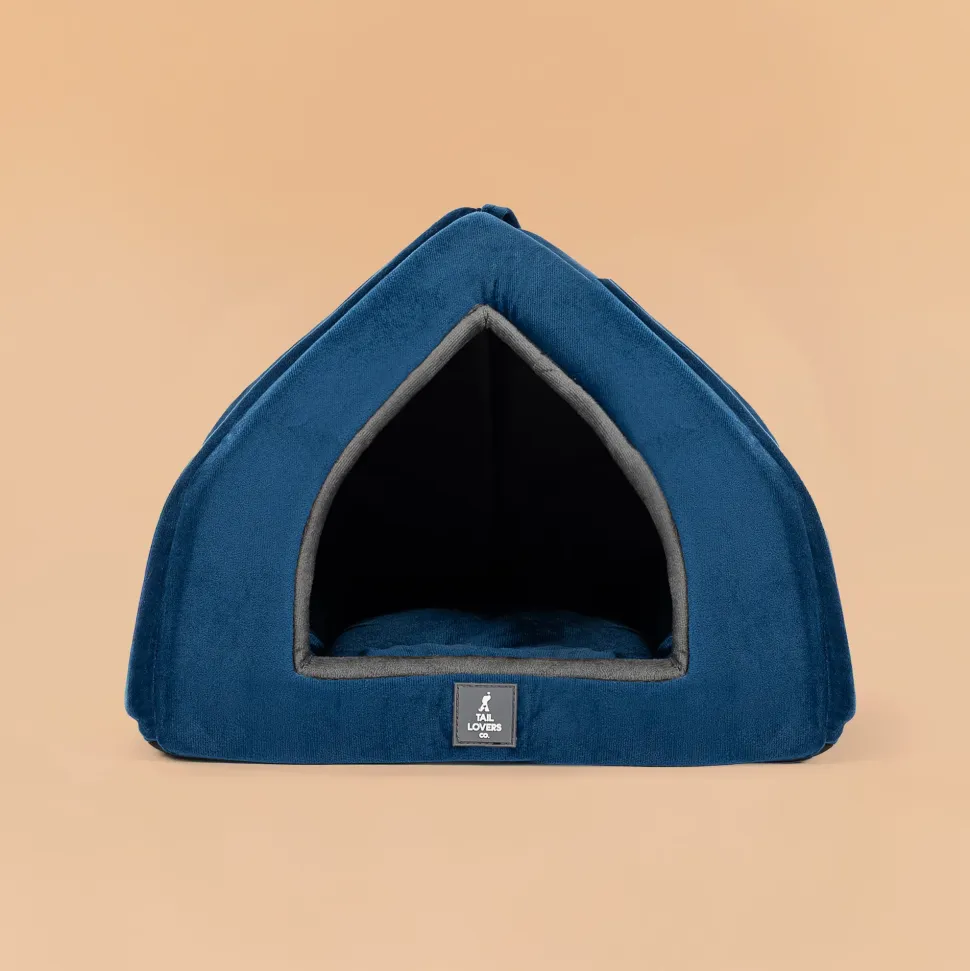 TLC Bedding With Removable Cushion For Cat & Puppy - Navy & Grey