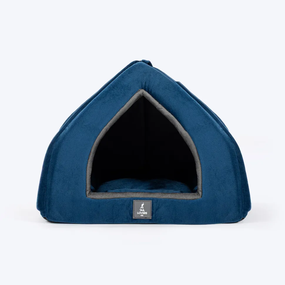 TLC Bedding With Removable Cushion For Cat & Puppy - Navy & Grey