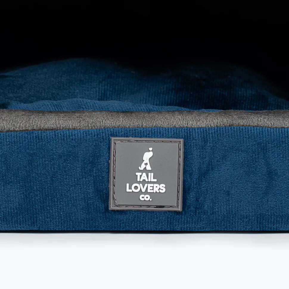 TLC Bedding With Removable Cushion For Cat & Puppy - Navy & Grey