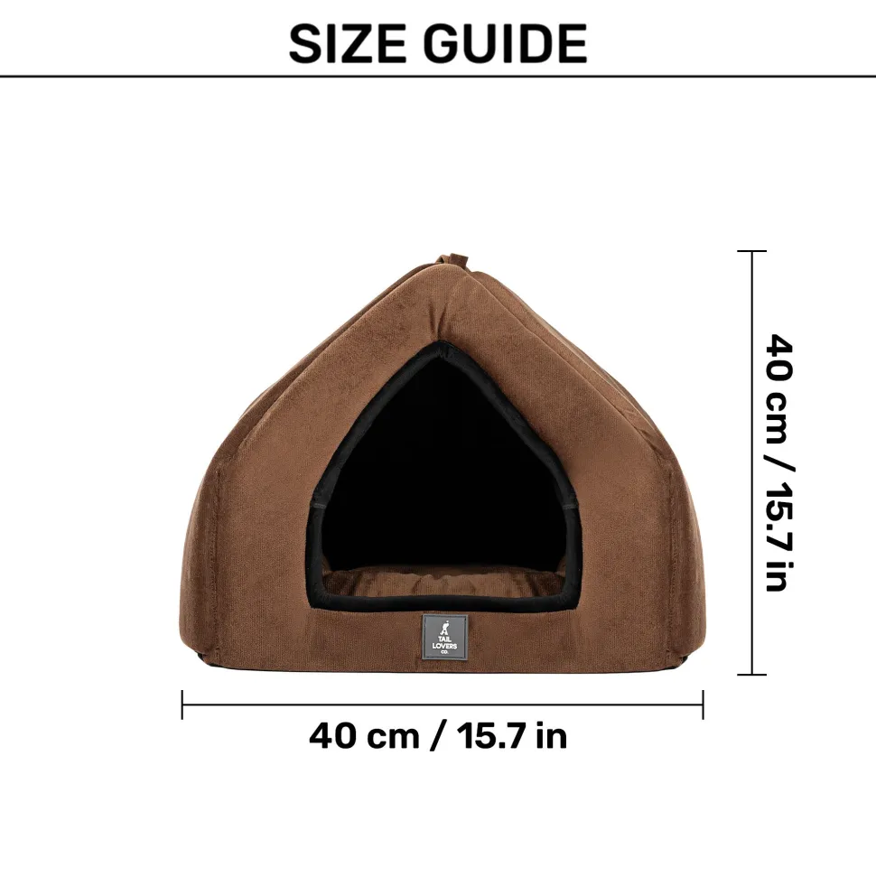 TLC Bedding With Removable Cushion For Cat & Puppy - Brown & Black