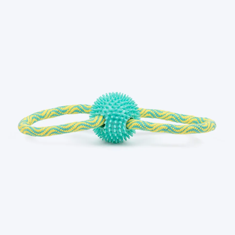 TLC Bite Loop Rope Toy For Dog - Yellow & Turquoise