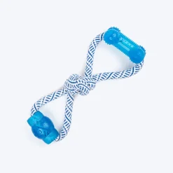 TLC Bone & Candy Rope Toy For Dog - Navy & White
