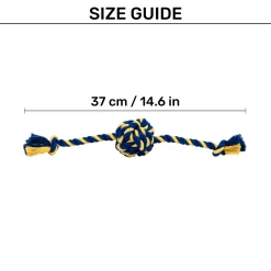 TLC Knot Ruff Rope Toy For Puppies & Small Dog - Yellow & Blue