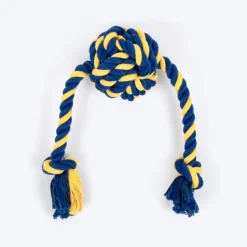 TLC Knot Ruff Rope Toy For Puppies & Small Dog - Yellow & Blue