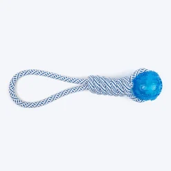 TLC Loop With Ball Rope Toy For Dog - Navy & White