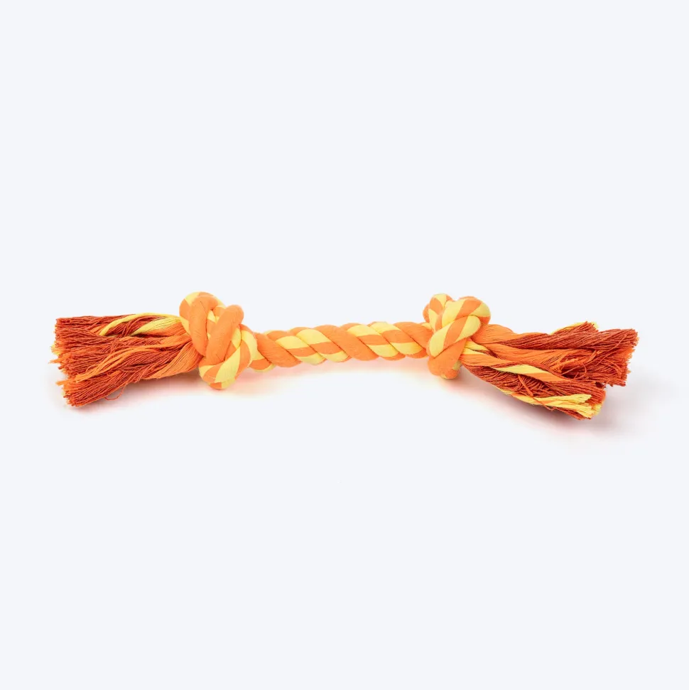 TLC Mighty Tug Rope Toy For Dog - Orange & Yellow