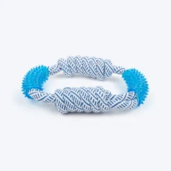 TLC Rope & Spiny Handles Rope Toy For Dog - Navy & White