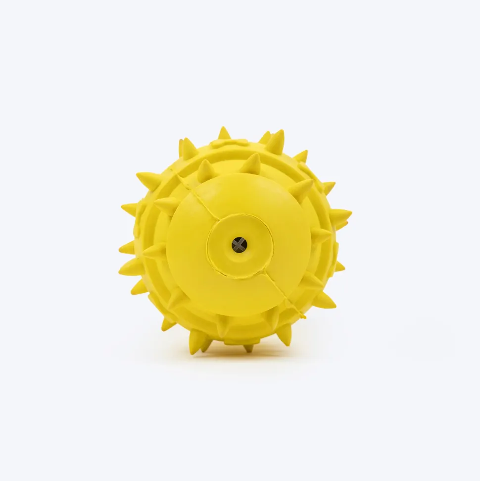 TLC Spiky Dumbbell Squeaky Chew Toy For Dog - Yellow