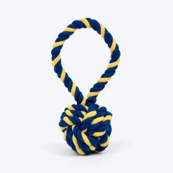 TLC Swinger Rope Toy For Puppies & Small Dog - Yellow & Blue