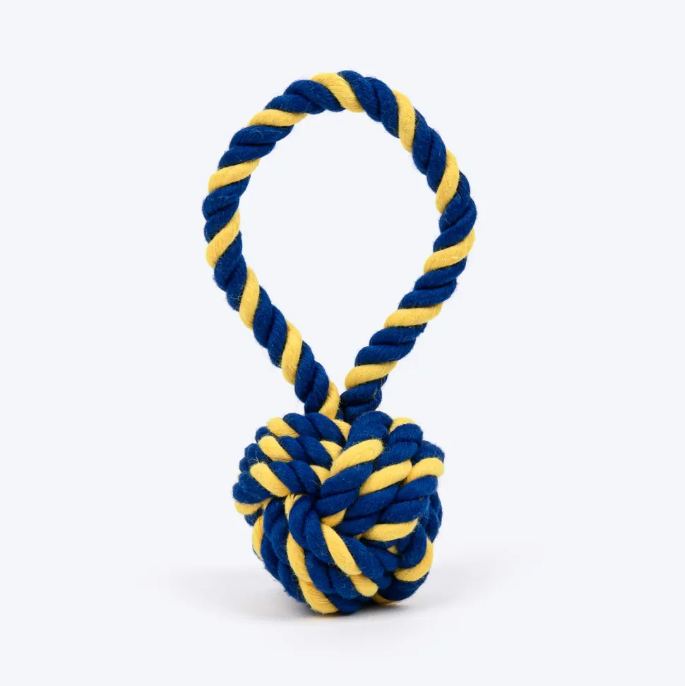 TLC Swinger Rope Toy For Puppies & Small Dog - Yellow & Blue