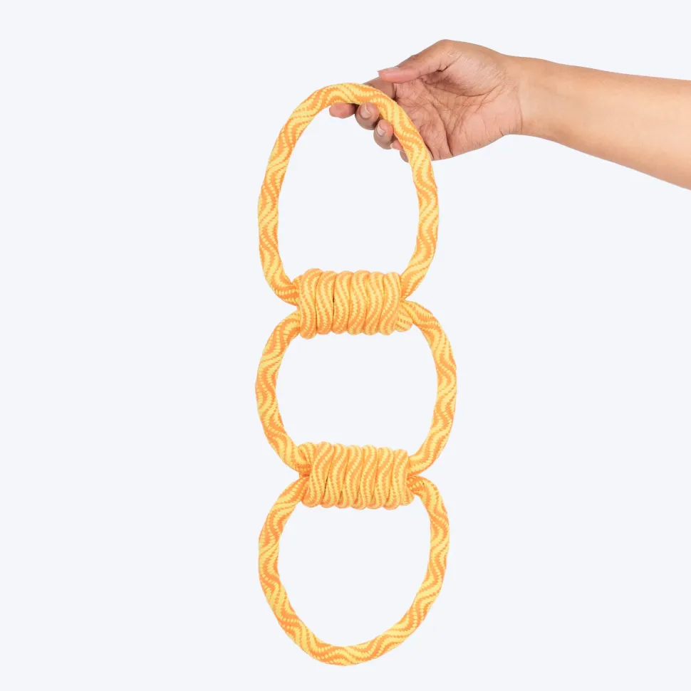 TLC Tug Trio Rope Toy For Dog - Yellow & Orange