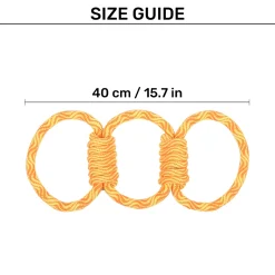 TLC Tug Trio Rope Toy For Dog - Yellow & Orange