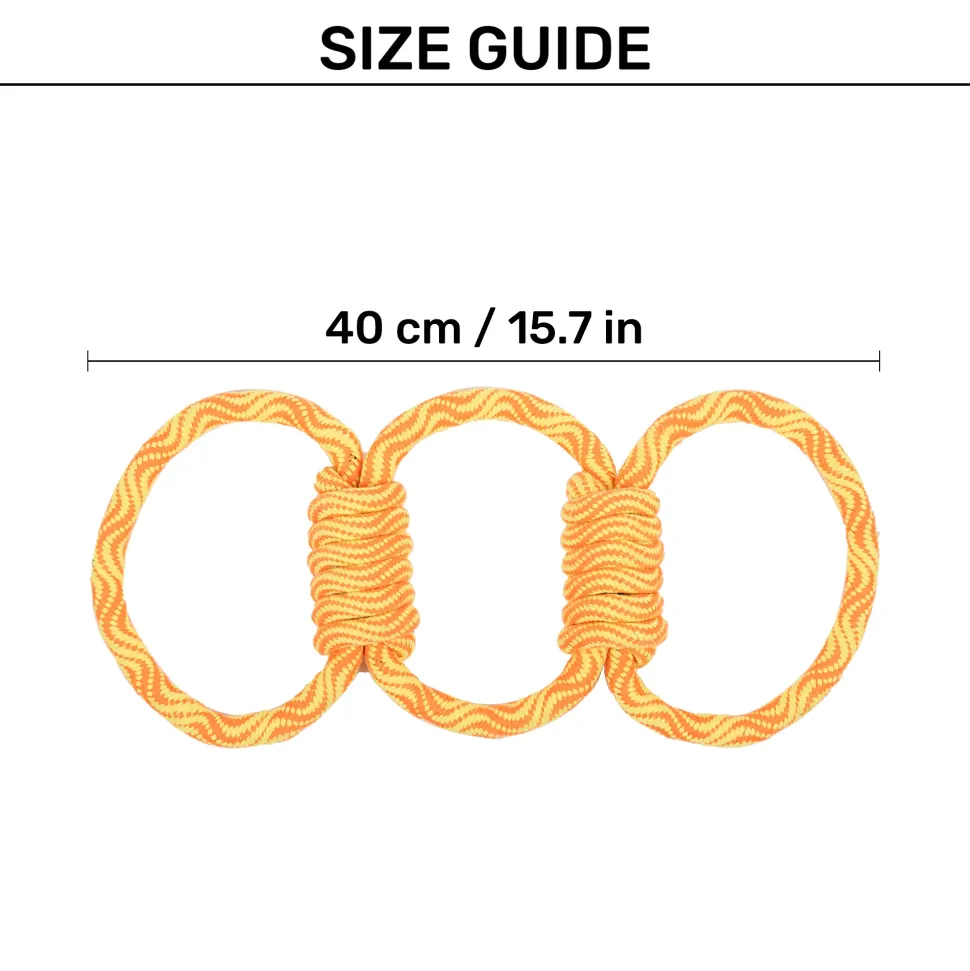 TLC Tug Trio Rope Toy For Dog - Yellow & Orange