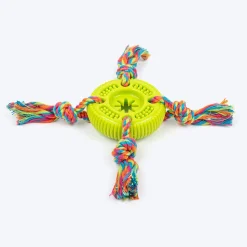 TLC Tyre With Rope Chew Toy For Dog - Green