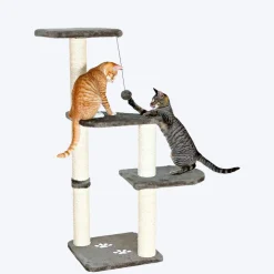 Trixie Altea Cat Scratching Post - Platinum Grey with Paw Prints - 3.8 feet