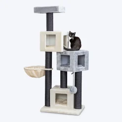 Trixie Enzo Scratching Post Cat Tree - Cream & Grey