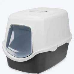Trixie Vico Cat Litter Tray with Hood - Grey/White - 23 x 16 x 16 inch