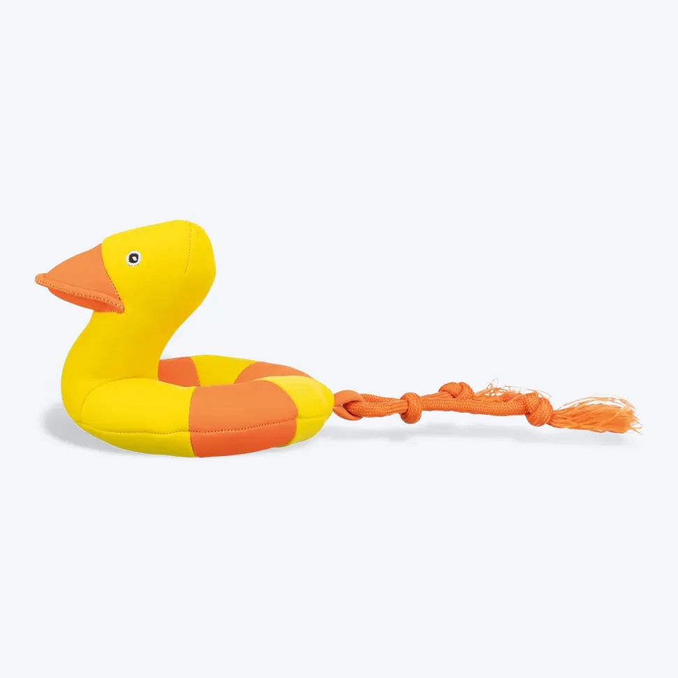 Trixie Aqua Duck On A Rope With Sound Plush Toy For Dogs - Yellow