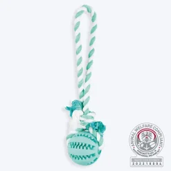 Trixie Dentafun Natural Rubber On A Rope Nat Rub Toy Mintfresh For Dogs - Green - 7 X 24 cm