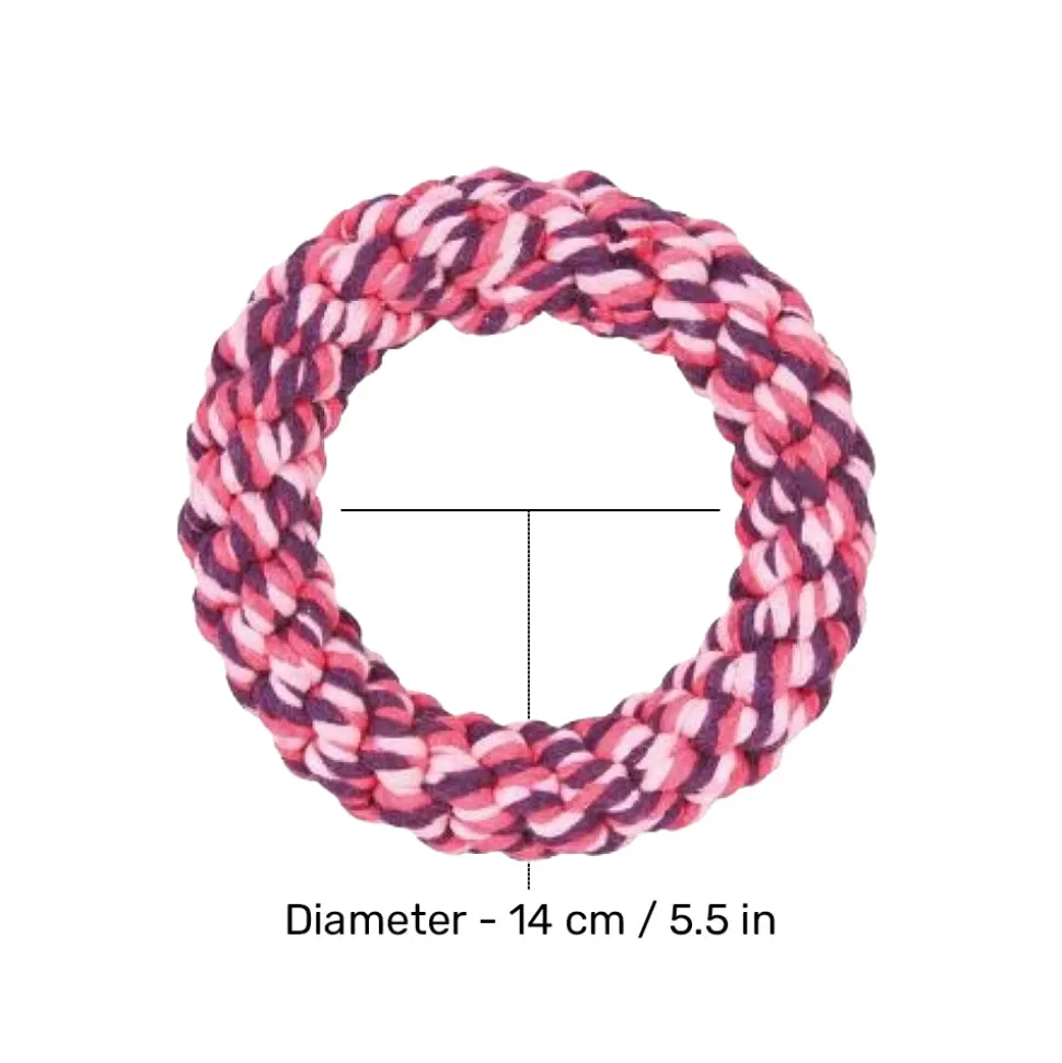 Trixie Denta Ring Rope Dog Toy - Assorted - 14 cm