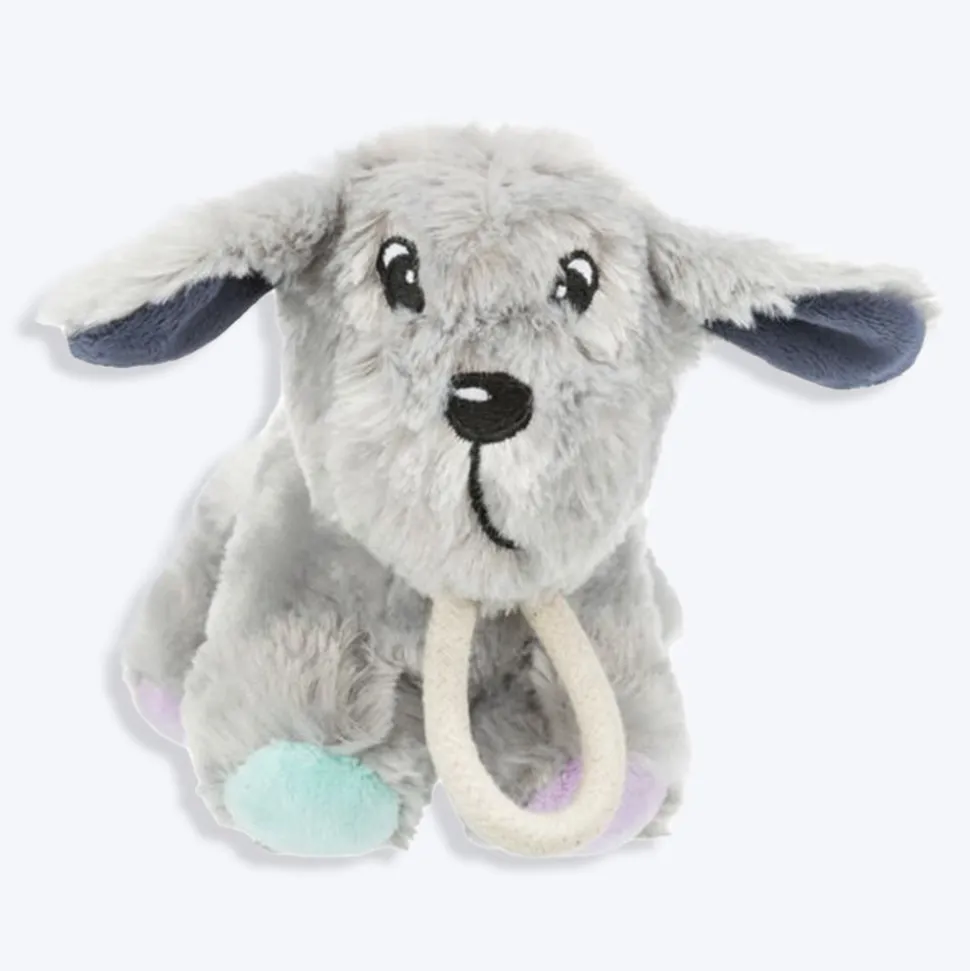 Trixie Junior Dog With Rope & Sound Plush Toy For Dogs - Grey - 24 cm