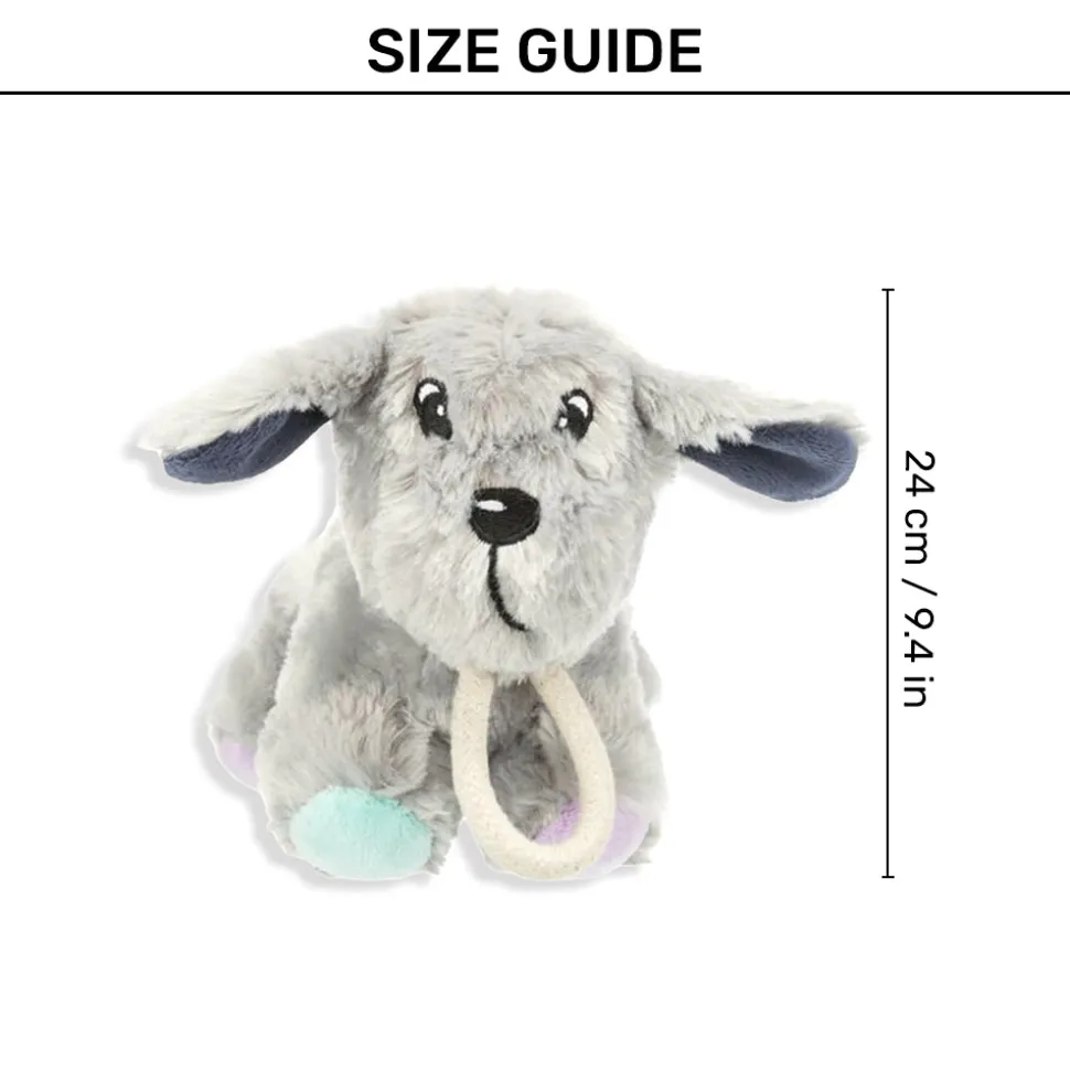 Trixie Junior Dog With Rope & Sound Plush Toy For Dogs - Grey - 24 cm