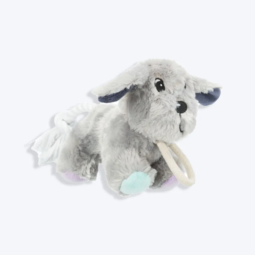 Trixie Junior Dog With Rope & Sound Plush Toy For Dogs - Grey - 24 cm