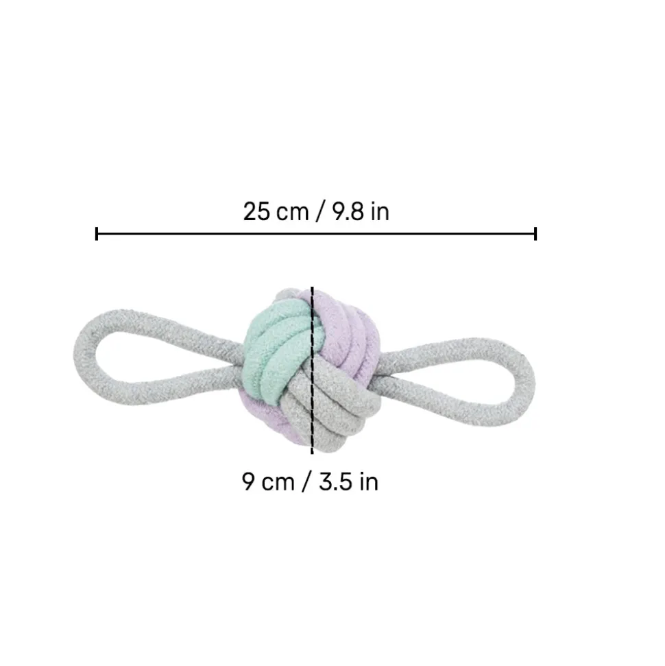 Trixie Junior Knotted Ball With Loops Rope Dog Toy - Grey