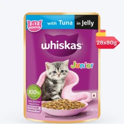 Whiskas Junior Kitten (2-12 Months) Tuna in Jelly Wet Cat Food - 80 gm Pack