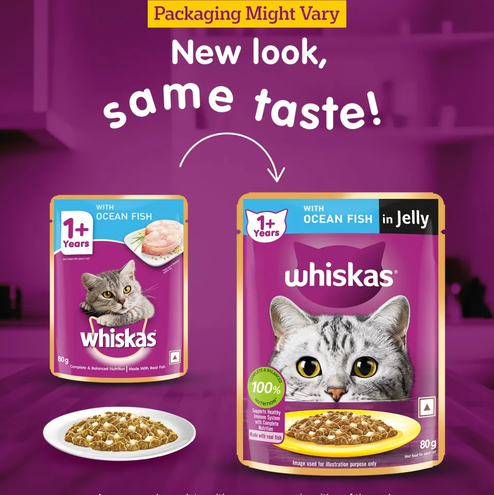 Whiskas Ocean Fish Wet Food For Adult Cat - 80 gm Pack