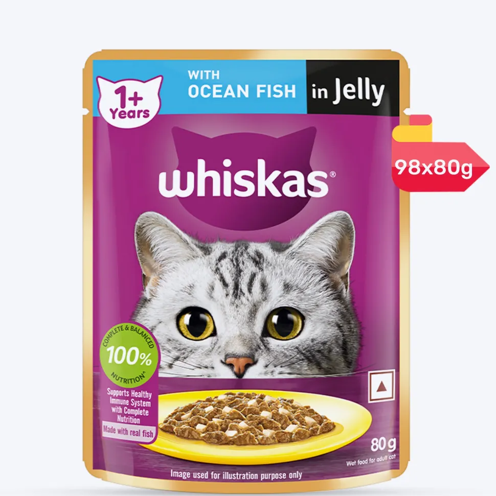 Whiskas Ocean Fish Wet Food For Adult Cat - 80 gm Pack