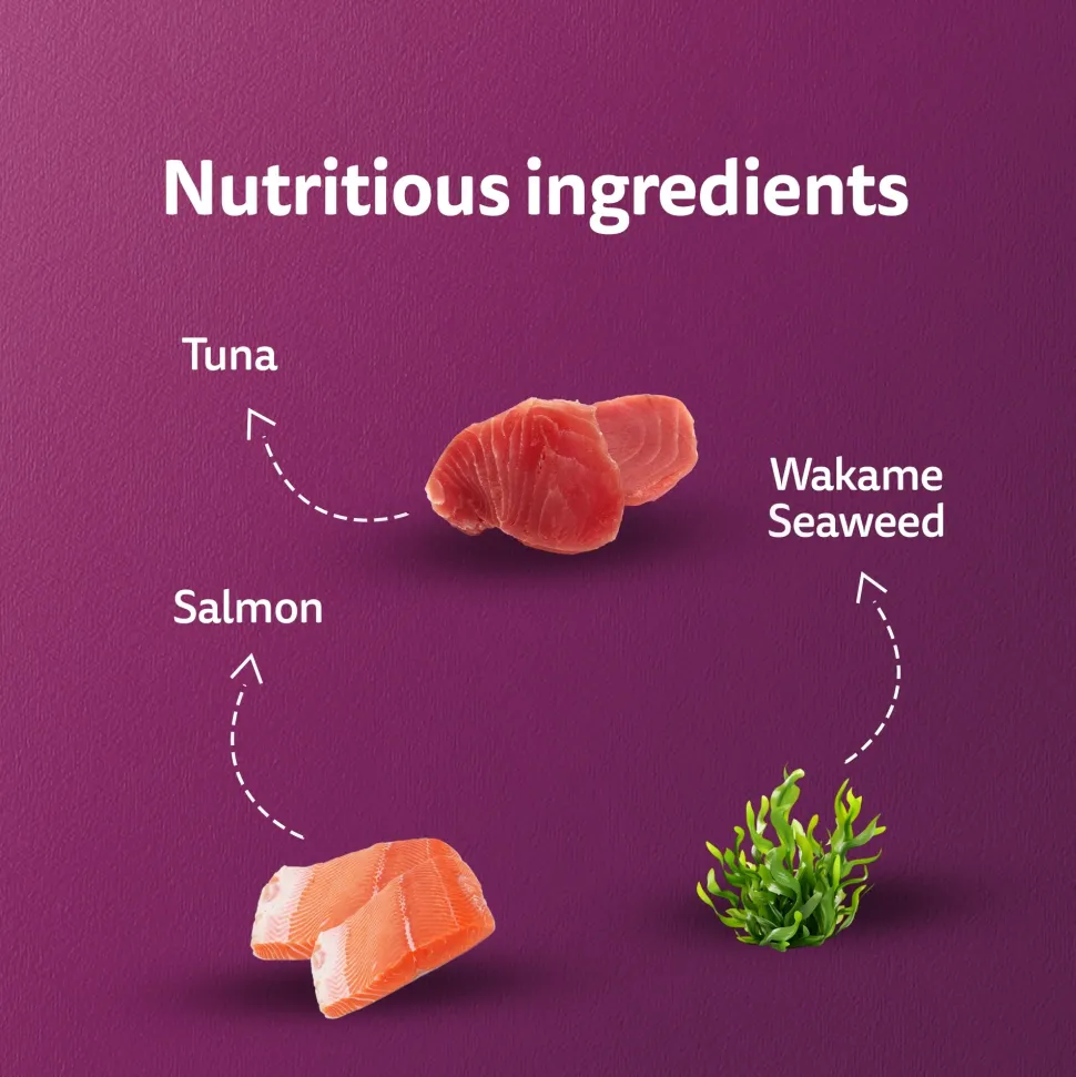Whiskas Tasty Mix Wet Food Made With Real Fish (Tuna & Kanikama), And Carrot in Gravy For Adult (1+ year) Cat - 70 gm Pack