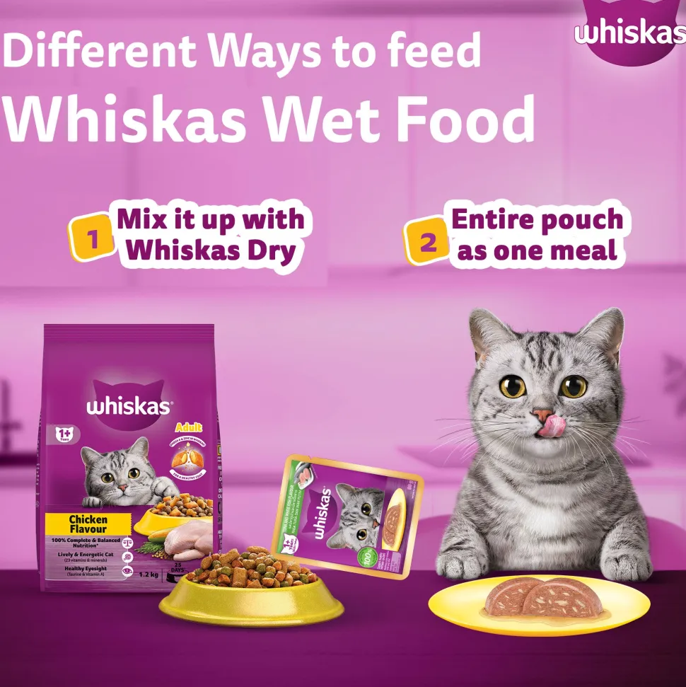 Whiskas Tuna And White Fish Wet Food For Adult Cat - 80 gm