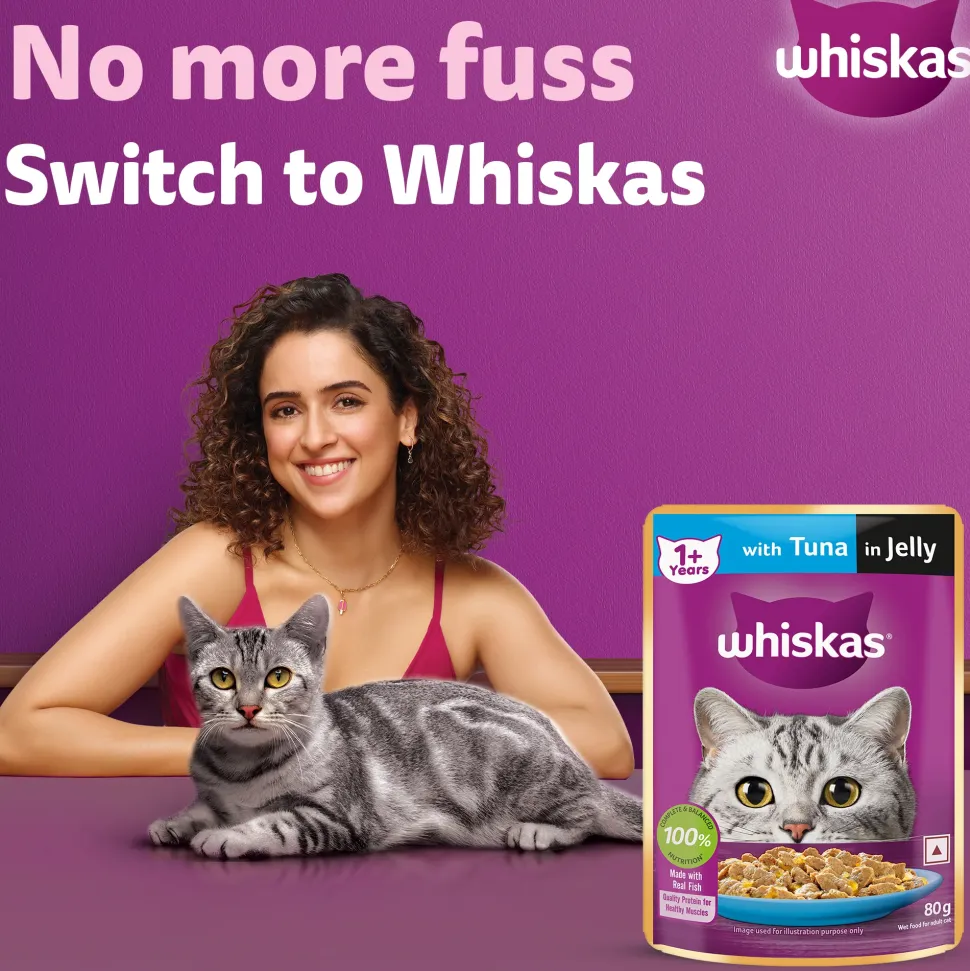 Whiskas Tuna in Jelly (1+ Years) Wet Food For Adult Cat - 80 gm Pack